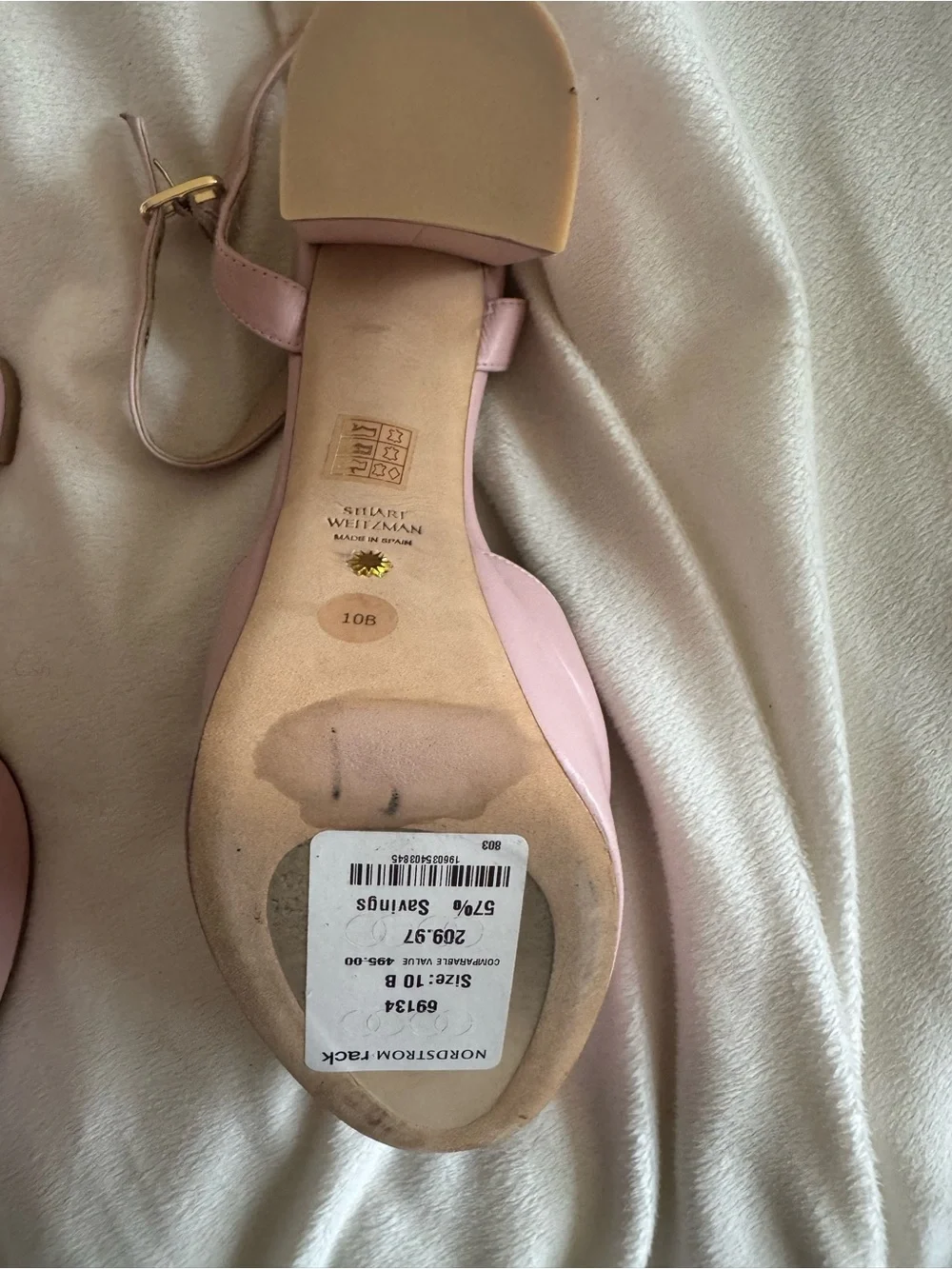 Stuart Weitzman pink leather Ryder platform sandal